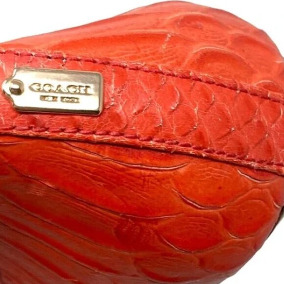Coach Teddie Orange Snake Embossed Leather Pumps - Size 7 - Picture 5 of 6
